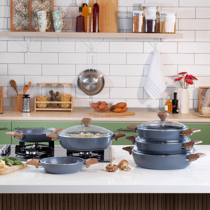 Schafer Fiesta Ceramic Flat Pot 30 Cm-Black