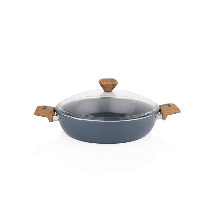 Schafer Fiesta Ceramic Flat Pot 30 Cm-Black