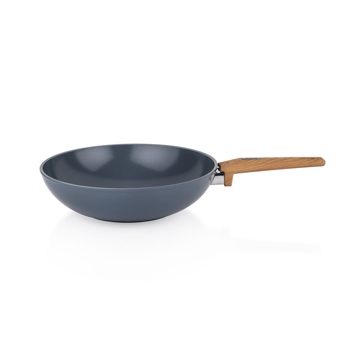 Schafer Fiesta Ceramic Wok Pan 28 Cm-1 Piece-Black