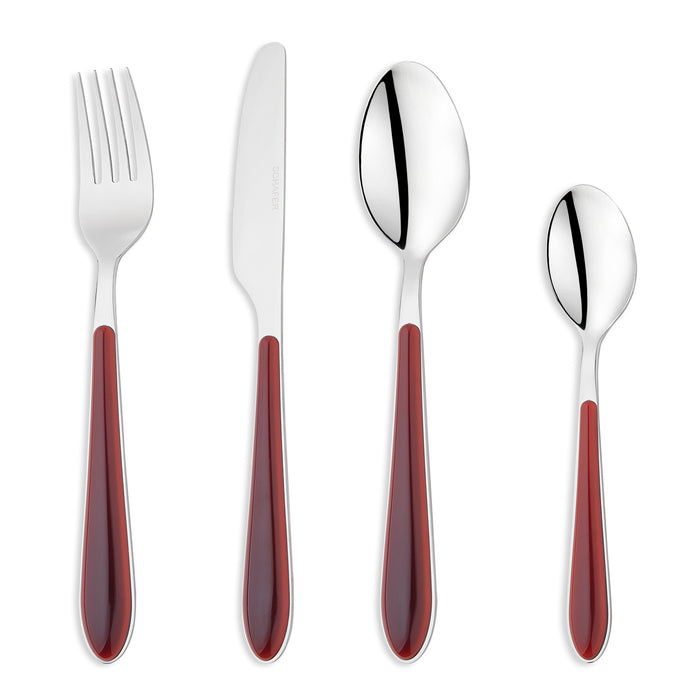 Schafer Mona 24 Pieces Cutlery Set-Red02