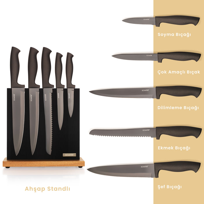 Schafer Solide Magnet Knife Set 6 Pieces-Black11