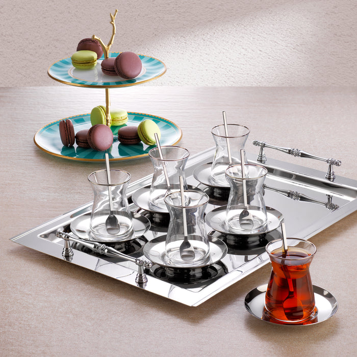 Schafer Karla Steel Tea Set 19 Pieces-Silver