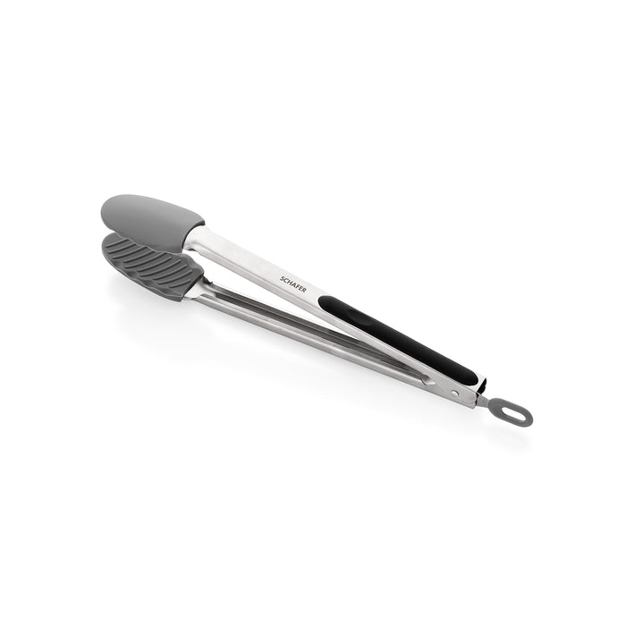 Schafer Helfer Silicone Tongs 1 Pieces-Grey/Black