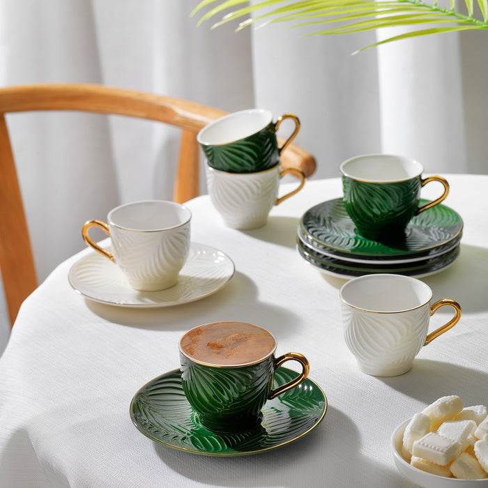 Schafer Glossy 6 Person Coffee Cup Set 12 Pieces-Asorti02