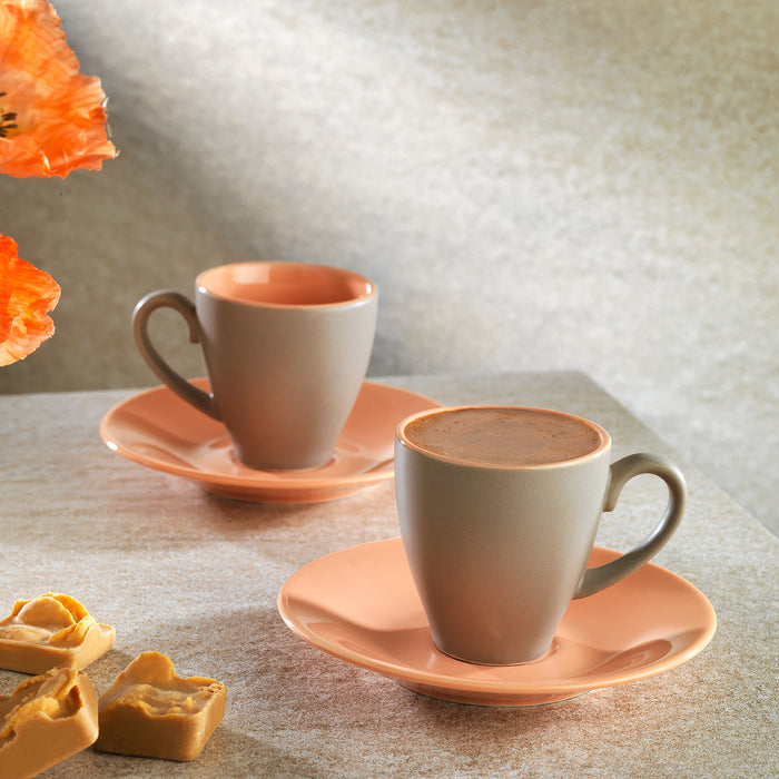 Schafer Aurora 2 Person Coffee Cup Set 4 Pieces - Pink