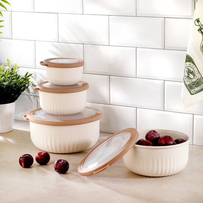 Schafer Ashley 4-Piece Round Storage Container-Cream