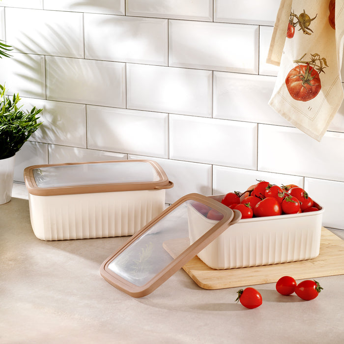 Schafer Ashley 2-pack Rectangular Deep Storage Container-Cream