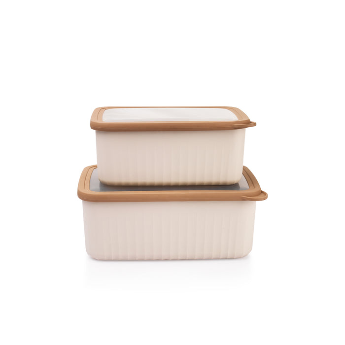 Schafer Ashley 2-pack Rectangular Deep Storage Container-Cream