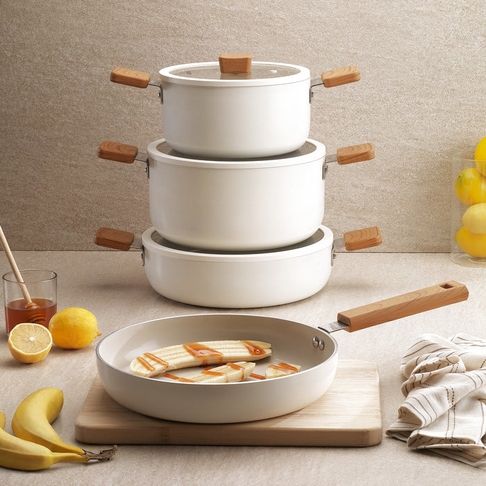 Schafer Ceramoni Ceramic Deep Pot 24 Cm-Cream