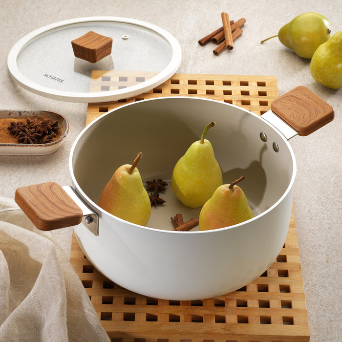 Schafer Ceramoni Ceramic Deep Pot 24 Cm-Cream