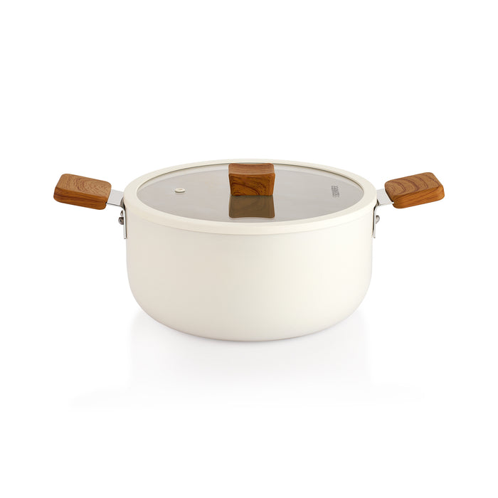 Schafer Ceramoni Ceramic Deep Pot 24 Cm-Cream