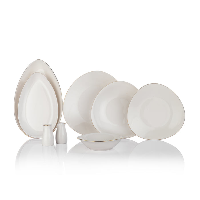 Schafer Dina Dinner Set-56 Pcs.-Gold