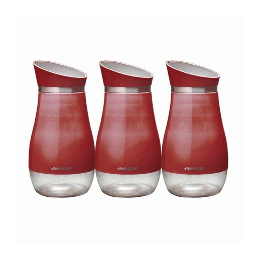 Mona 3 Pcs Jar Set Big Red