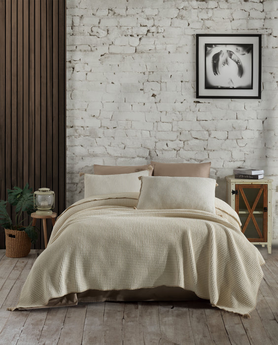 Dantela double bedspread DRINA BEIGE