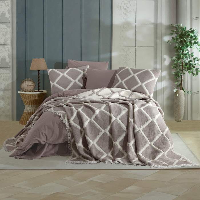 Dantela double duvet cover set + bedspread GARCIA BEIGE