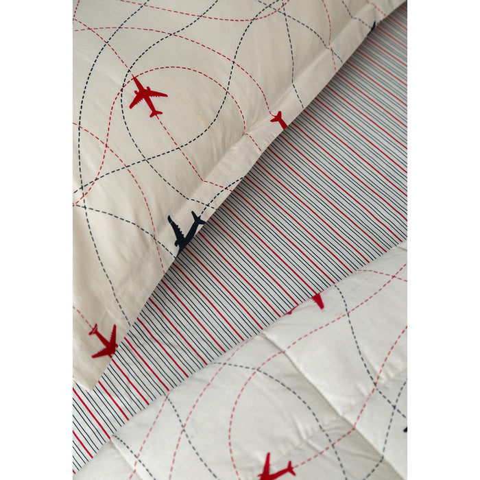 APRICITAS PLANE navy blue single bedspread cover set