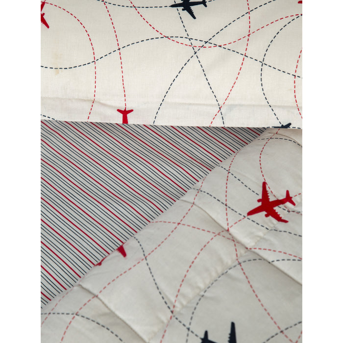 APRICITAS PLANE navy blue single bedspread cover set