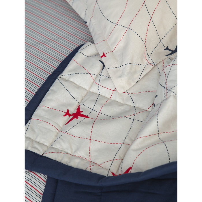 APRICITAS PLANE navy blue single bedspread cover set