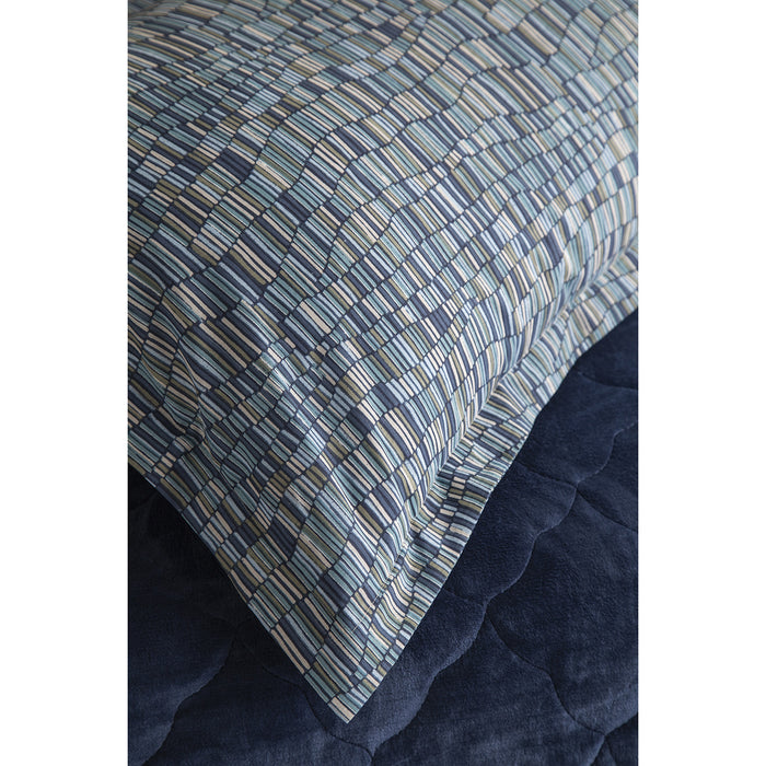 APRICITAS LEROS navy blue double duvet cover set with blanket