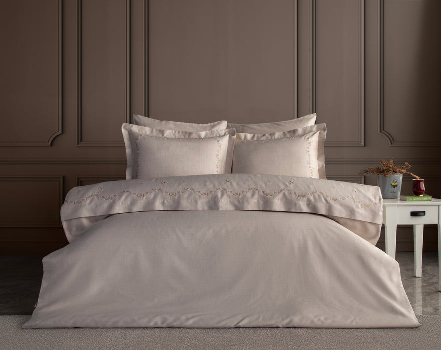 Dantela double duvet cover set MINOA BEIGE